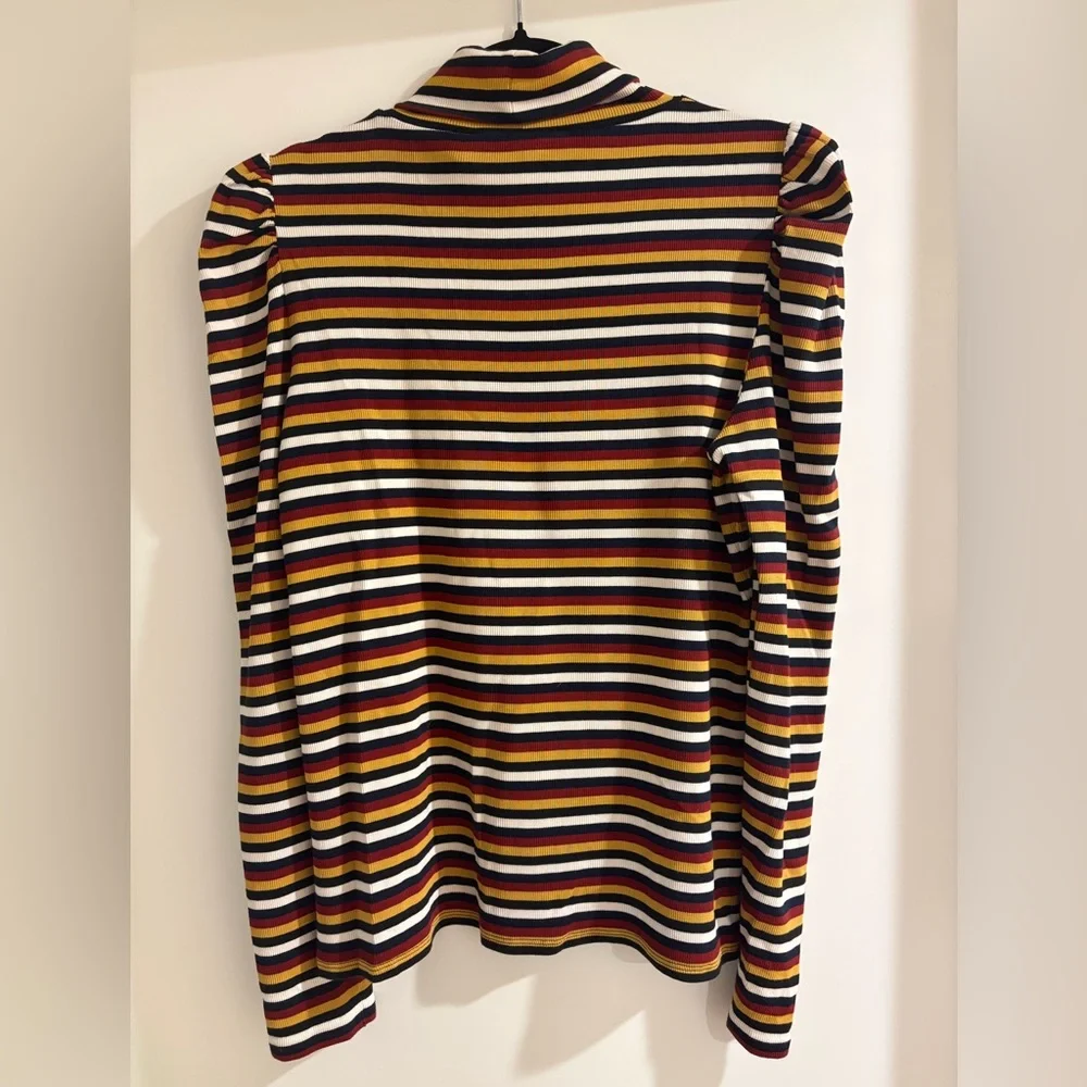 Veronica Beard cedar turtleneck striped puffed sleeve size XL - Picture 4 of 5